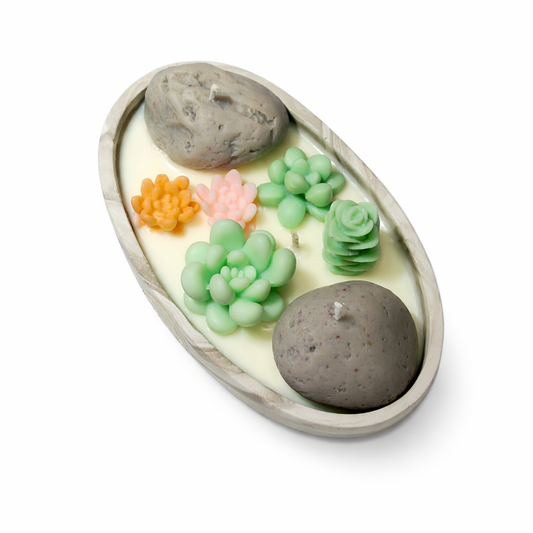 Zen Marble Garden – Soft Vanilla Handmade Soy Candle