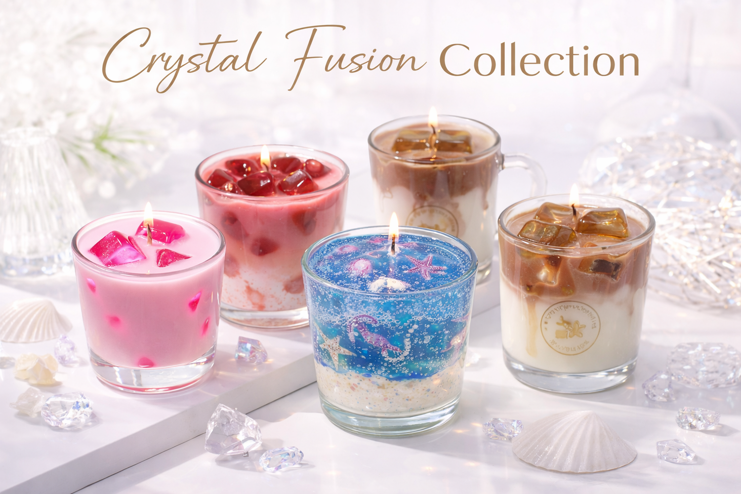 Crystal Fusion Collection – Handmade Gel & Soy Wax Candles