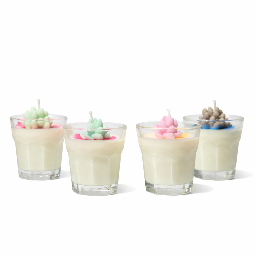 Mini Colorful Soy Candle Set – Floral & Vanilla Collection